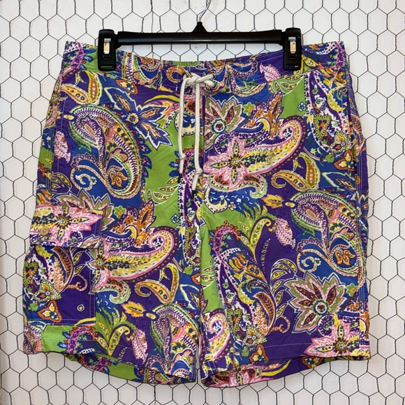 Polo Ralph Lauren Paisley Swim Trunks - Picture 1 of 12
